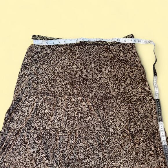 Max studio brown and cream paisley fairycore womens skirt size small - Picture 5 of 7